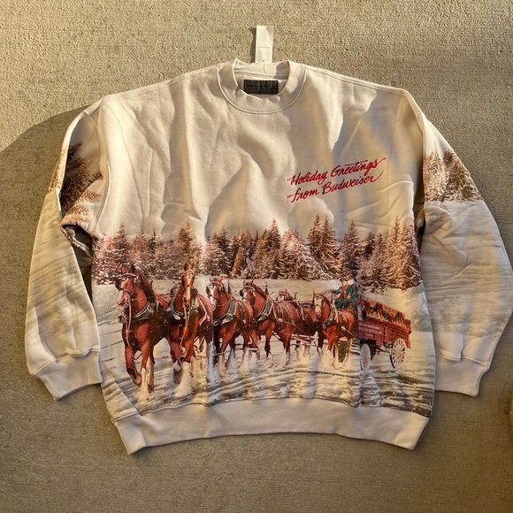 Abercrombie and Fitch Budweiser graphic crew sweatshirt horse beer crewneck - Picture 8 of 8
